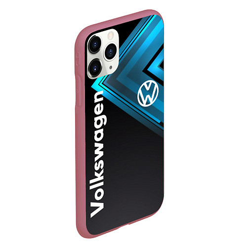 Чехол iPhone 11 Pro матовый Volkswagen / 3D-Малиновый – фото 2