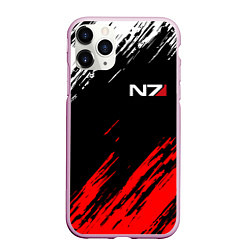 Чехол iPhone 11 Pro матовый MASS EFFECT N7, цвет: 3D-розовый