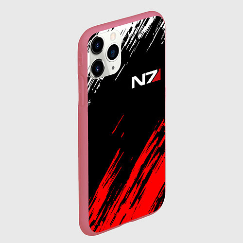 Чехол iPhone 11 Pro матовый MASS EFFECT N7 / 3D-Малиновый – фото 2