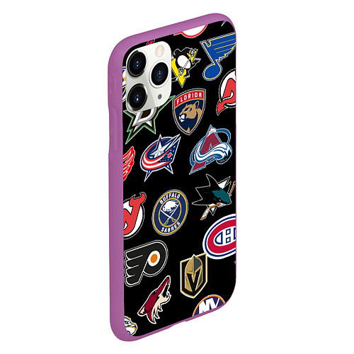 Чехол iPhone 11 Pro матовый NBA PATTERN / 3D-Фиолетовый – фото 2