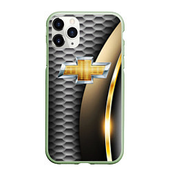 Чехол iPhone 11 Pro матовый CHEVROLET, цвет: 3D-салатовый