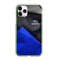 Чехол iPhone 11 Pro матовый SUBARU, цвет: 3D-салатовый