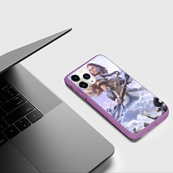 Чехол iPhone 11 Pro матовый Aloy, цвет: 3D-фиолетовый — фото 2