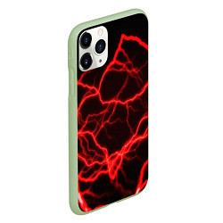 Чехол iPhone 11 Pro матовый МОЛНИИ, цвет: 3D-салатовый — фото 2