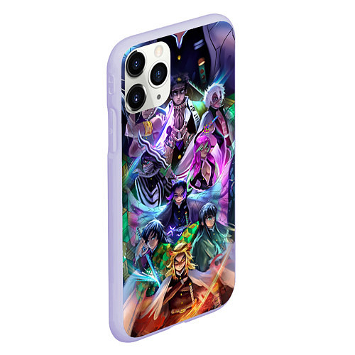 Чехол iPhone 11 Pro матовый KIMETSU NO YAIBA / 3D-Светло-сиреневый – фото 2