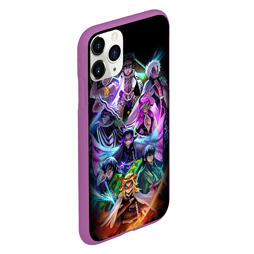 Чехол iPhone 11 Pro матовый KIMETSU NO YAIBA / 3D-Фиолетовый – фото 2