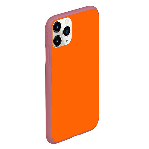 Чехол iPhone 11 Pro матовый Цвет апельсиновая корка / 3D-Малиновый – фото 2