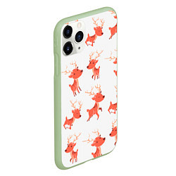 Чехол iPhone 11 Pro матовый Милый олень, цвет: 3D-салатовый — фото 2