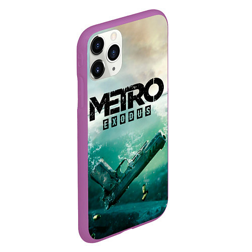 Чехол iPhone 11 Pro матовый METRO EXODUS / 3D-Фиолетовый – фото 2