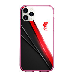 Чехол iPhone 11 Pro матовый Liverpool F C, цвет: 3D-малиновый
