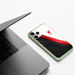 Чехол iPhone 11 Pro матовый Liverpool F C, цвет: 3D-салатовый — фото 2