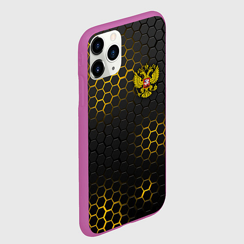 Чехол iPhone 11 Pro матовый РОССИЯ / 3D-Фиолетовый – фото 2
