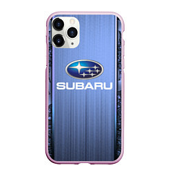 Чехол iPhone 11 Pro матовый SUBARU, цвет: 3D-розовый