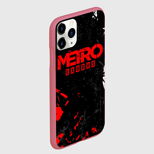 Чехол iPhone 11 Pro матовый METRO EXODUS / 3D-Малиновый – фото 2