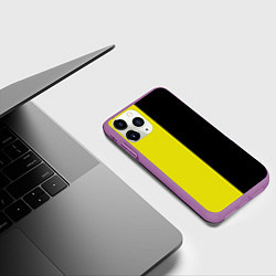 Чехол iPhone 11 Pro матовый BLACK YELLOW, цвет: 3D-фиолетовый — фото 2