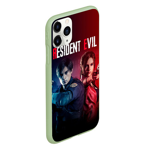 Чехол iPhone 11 Pro матовый Resident Evil 2 / 3D-Салатовый – фото 2