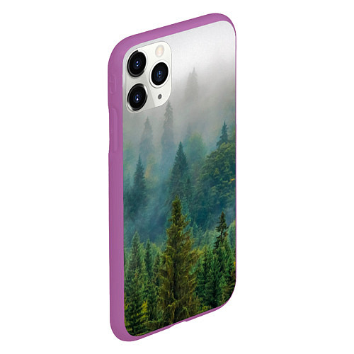 Чехол iPhone 11 Pro матовый Лес / 3D-Фиолетовый – фото 2