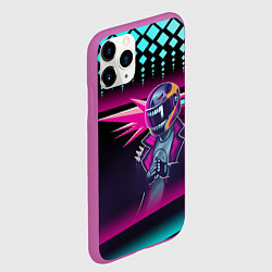 Чехол iPhone 11 Pro матовый НЕОНОВЫЙ ГОНЩИК, цвет: 3D-фиолетовый — фото 2