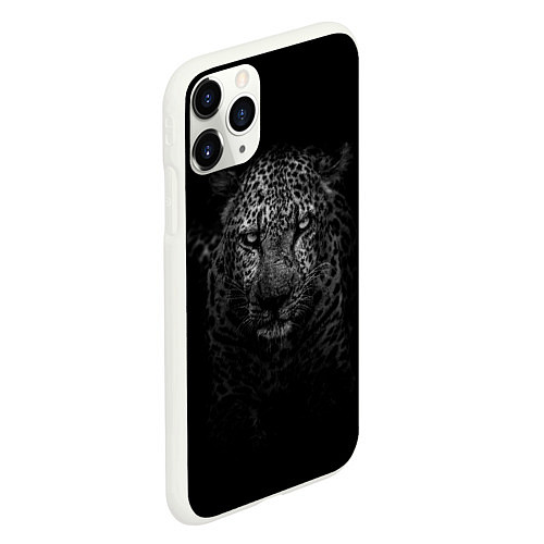 Чехол iPhone 11 Pro матовый Леопард / 3D-Белый – фото 2