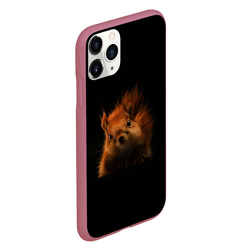 Чехол iPhone 11 Pro матовый Белка / 3D-Малиновый – фото 2