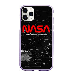 Чехол iPhone 11 Pro матовый NASA, цвет: 3D-светло-сиреневый
