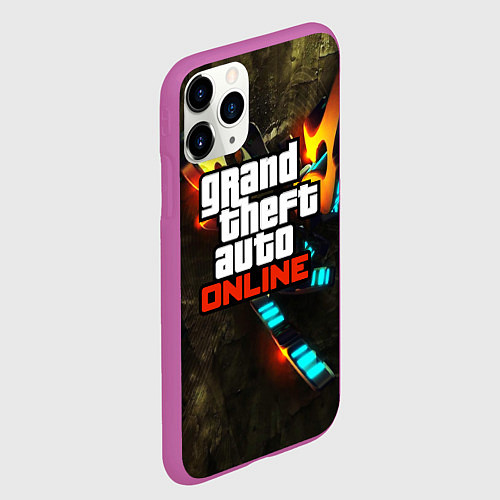 Чехол iPhone 11 Pro матовый GTA:Online / 3D-Фиолетовый – фото 2
