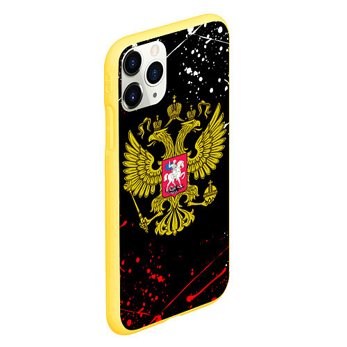 Чехол iPhone 11 Pro матовый РОССИЯ / 3D-Желтый – фото 2