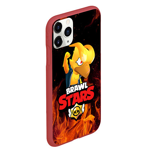 Чехол iPhone 11 Pro матовый BRAWL STARS CROW PHOENIX / 3D-Красный – фото 2