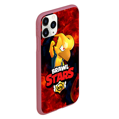 Чехол iPhone 11 Pro матовый BRAWL STARS CROW PHOENIX / 3D-Малиновый – фото 2