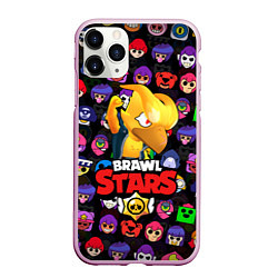 Чехол iPhone 11 Pro матовый BRAWL STARS CROW PHOENIX, цвет: 3D-розовый