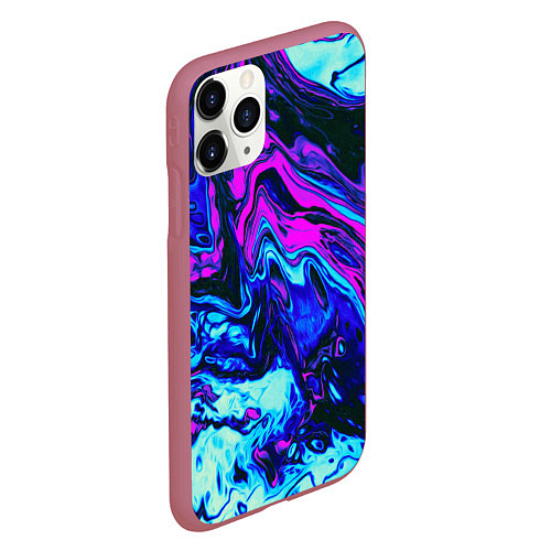 Чехол iPhone 11 Pro матовый DIGITAL ABSTRACT / 3D-Малиновый – фото 2