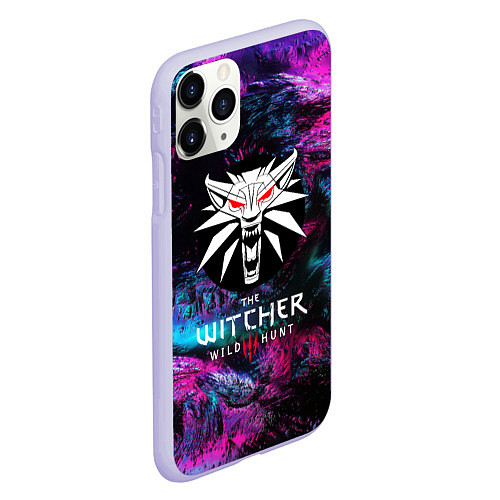 Чехол iPhone 11 Pro матовый The Witcher 3 / 3D-Светло-сиреневый – фото 2