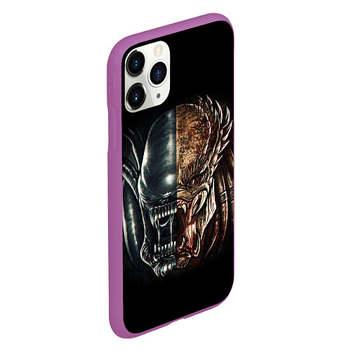 Чехол iPhone 11 Pro матовый PREDATOR / 3D-Фиолетовый – фото 2