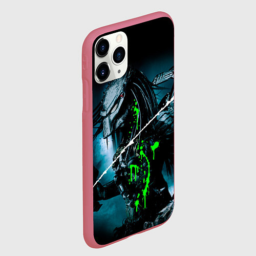 Чехол iPhone 11 Pro матовый PREDATOR / 3D-Малиновый – фото 2