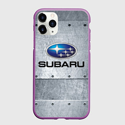 Чехол iPhone 11 Pro матовый SUBARU, цвет: 3D-фиолетовый