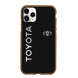 Чехол iPhone 11 Pro матовый Toyota CARBON, цвет: 3D-коричневый