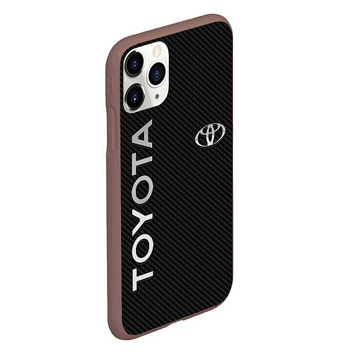 Чехол iPhone 11 Pro матовый Toyota CARBON / 3D-Коричневый – фото 2