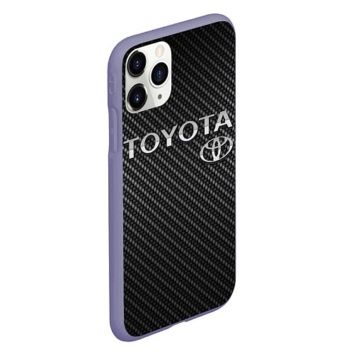 Чехол iPhone 11 Pro матовый TOYOTA CARBON / 3D-Серый – фото 2