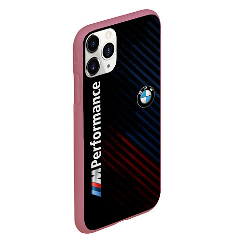 Чехол iPhone 11 Pro матовый BMW PERFORMANCE / 3D-Малиновый – фото 2