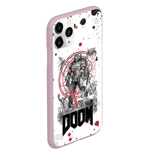 Чехол iPhone 11 Pro матовый Doom / 3D-Розовый – фото 2