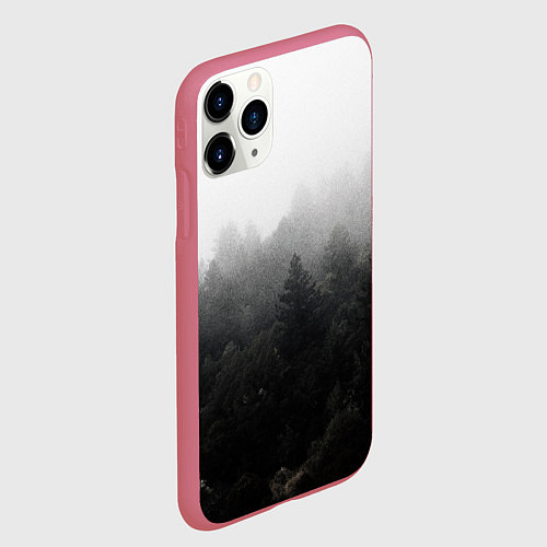 Чехол iPhone 11 Pro матовый Лес / 3D-Малиновый – фото 2