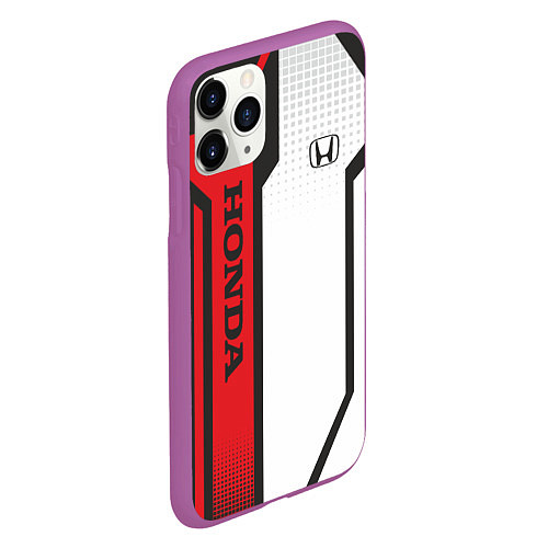 Чехол iPhone 11 Pro матовый Honda Driver team / 3D-Фиолетовый – фото 2