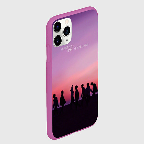 Чехол iPhone 11 Pro матовый BTS / 3D-Фиолетовый – фото 2