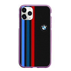 Чехол iPhone 11 Pro матовый BMW CARBON, цвет: 3D-фиолетовый