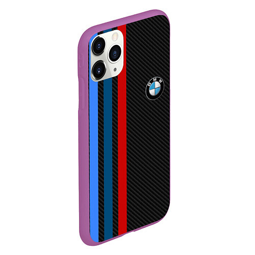 Чехол iPhone 11 Pro матовый BMW CARBON / 3D-Фиолетовый – фото 2