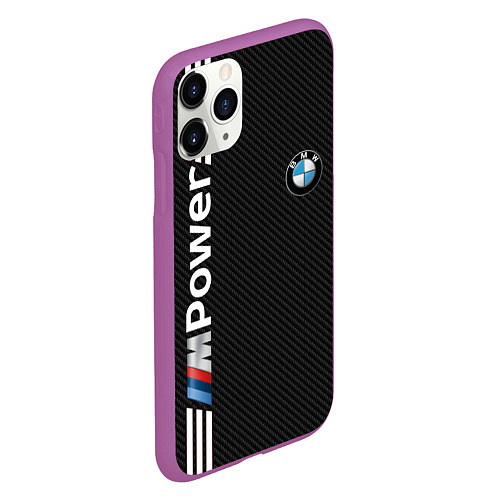 Чехол iPhone 11 Pro матовый BMW CARBON / 3D-Фиолетовый – фото 2