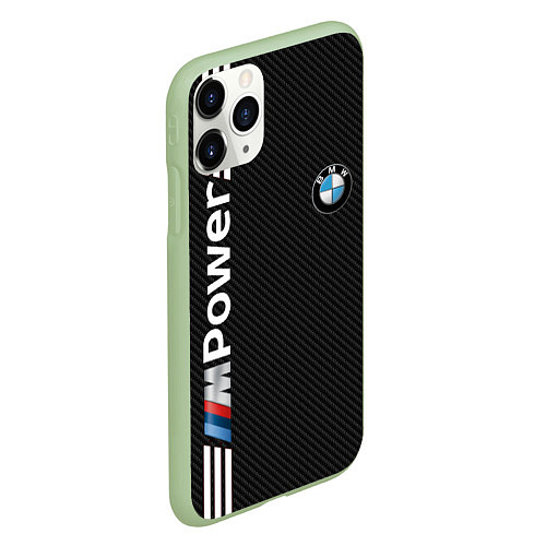 Чехол iPhone 11 Pro матовый BMW CARBON / 3D-Салатовый – фото 2