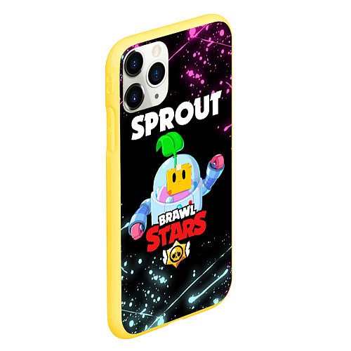 Чехол iPhone 11 Pro матовый BRAWL STARS SPROUT / 3D-Желтый – фото 2