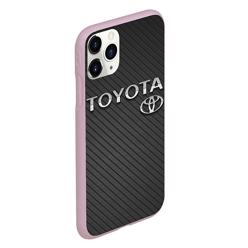 Чехол iPhone 11 Pro матовый Toyota Carbon / 3D-Розовый – фото 2