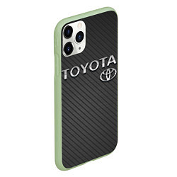 Чехол iPhone 11 Pro матовый Toyota Carbon, цвет: 3D-салатовый — фото 2